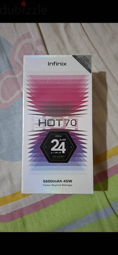 Infinix Hot 70 4+4 128g متبرشممم جديد اللون الازرق