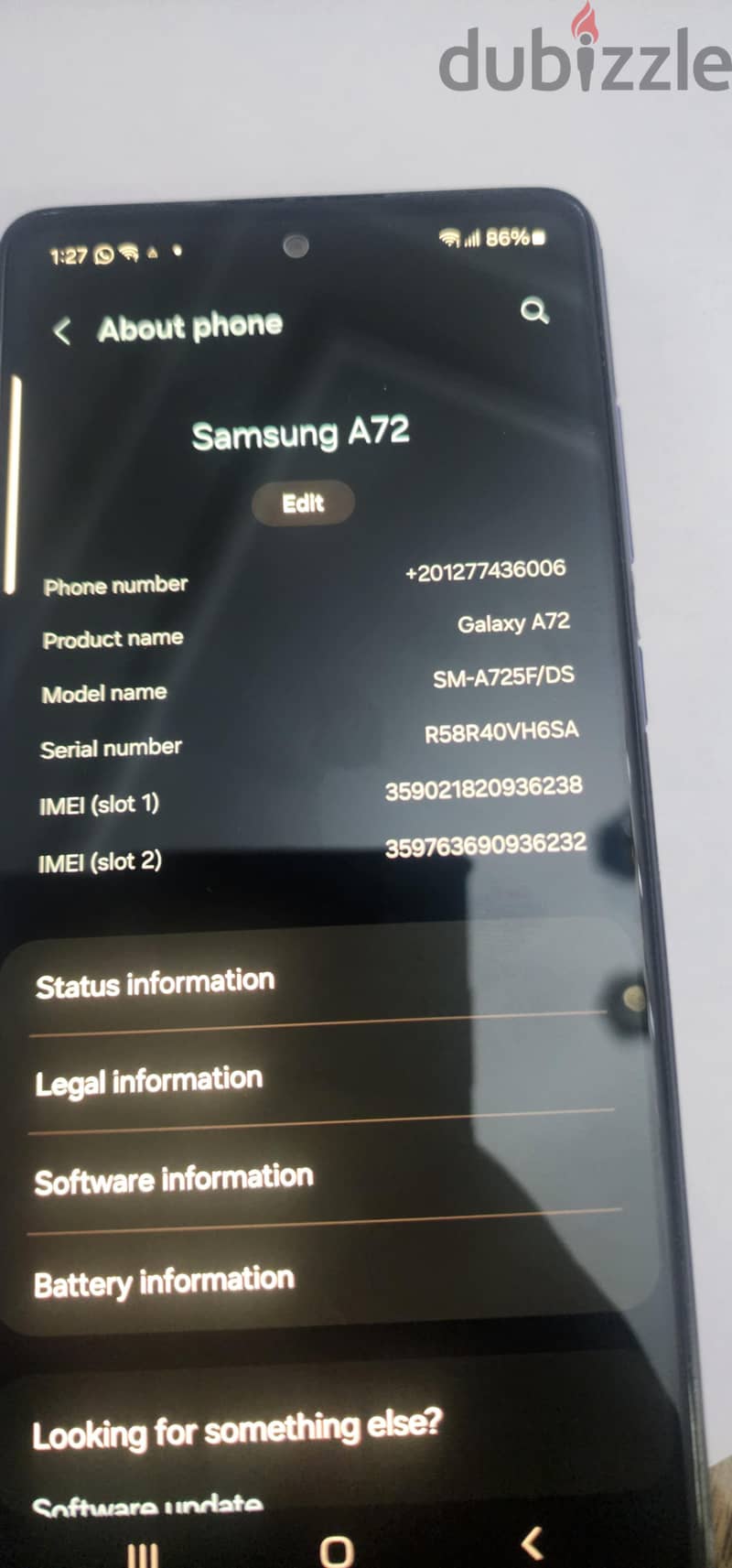 Samsung A72 like new with box 1