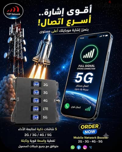اجهزة تقويه شبكات المحمول الجاكوار Silver Tri-Band Signal Booster 4G
