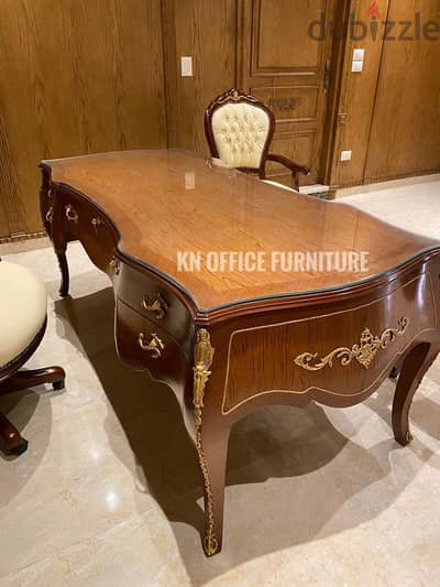 classy classic office مكتب كلاسيك بايوه فرنساوي وزاري خشب زان احمر