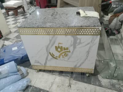 ترابيزة اسبريسو للبيع واجهة خشب رخامة جالاكسي مخزن حديد دورين سعر 6500