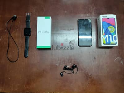 لقطة: سامسونج M10 بالكرتونة خفيف ونحيف جداً (ممتاز هوت سبوت) + ساعة