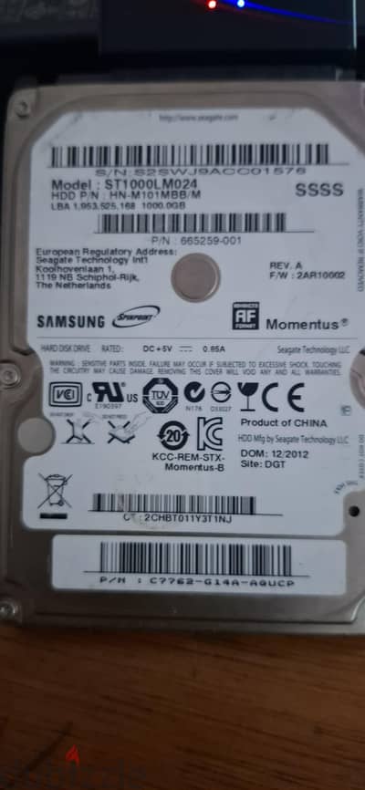 Hard SAMSUNG 1TB  Laptop يشتغل علي كاميرات المراقبة و اللابتوب و الكم