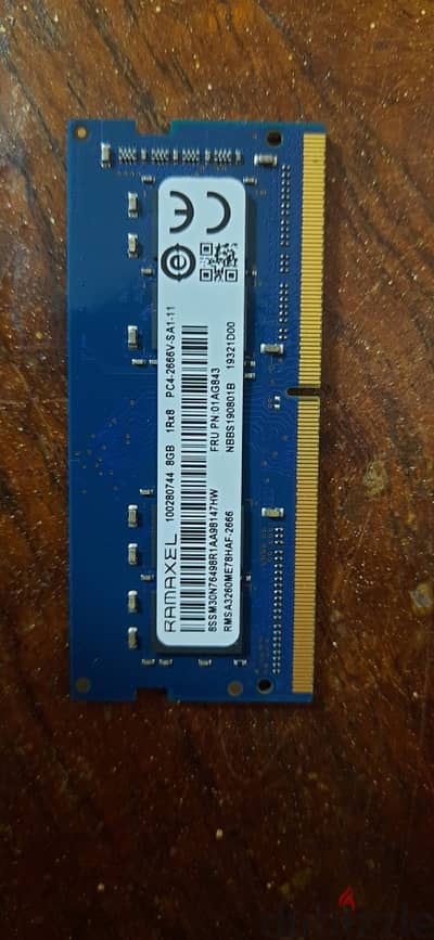 رام لابتوب 8 جيجا DDR4 تردد 2666MHz أصلية Ramaxel / Lenovo