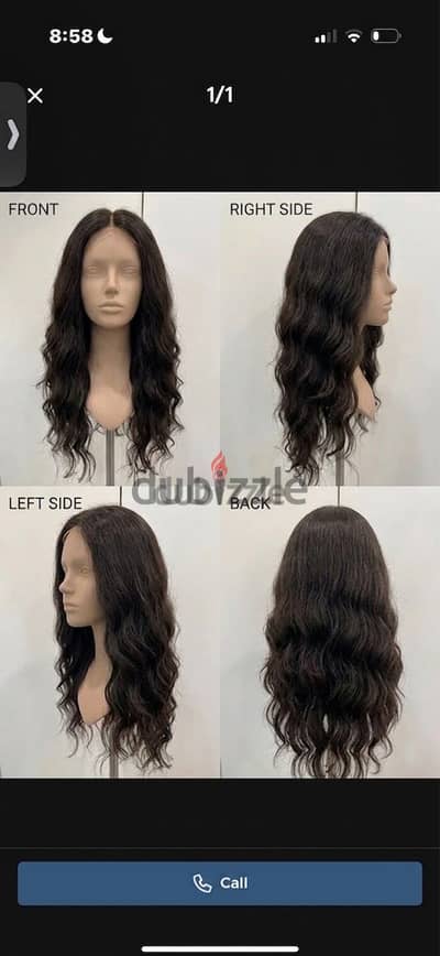 Wig natural hair 100%