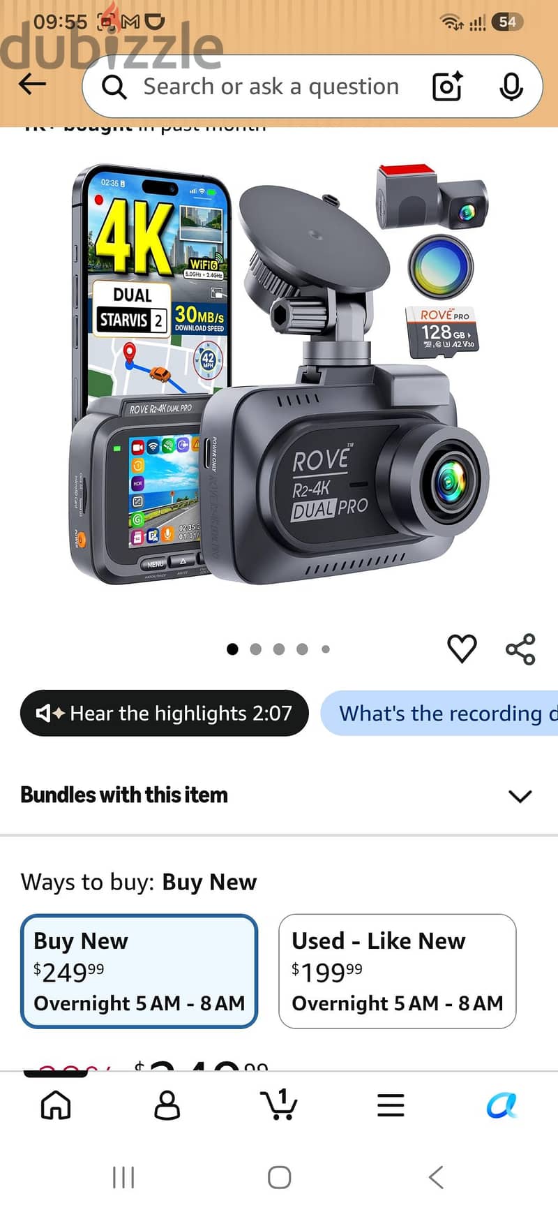 rove 4k0 dual dash cam 3
