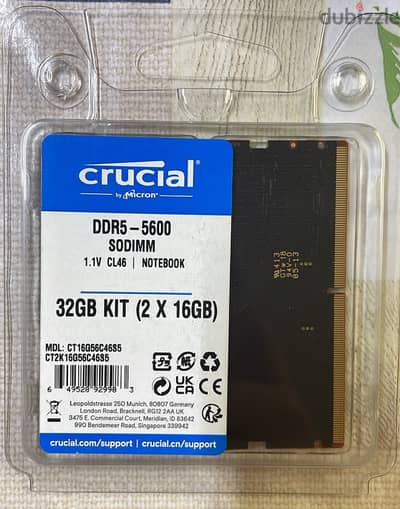 Crucial DDR5 5600MHz 2x16 [NEW]