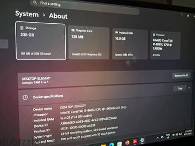 latitude 7400 2-in-1 لاب توب ديل ٣٦٠ تابلت ولاب توب