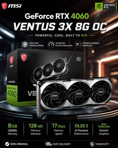 RTX 4060 8GB OC MSI Ventus 3X – Triple Fan