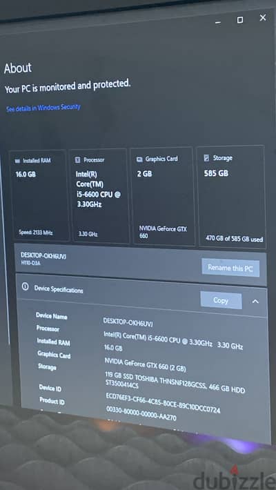 كرت شاشه rtx660 2gg