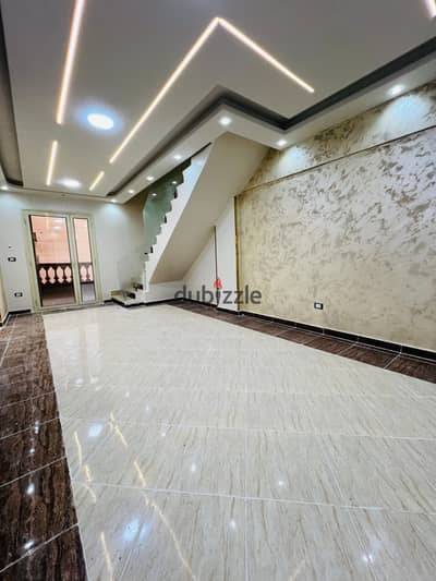 Duplex with 4 bedrooms and 2 bathrooms in Alexandria, Al-Ajamy, Sheikh Beach, fourth building from the sea, luxury and distinctive finishing next to the Dar Al-Difa Hotel.