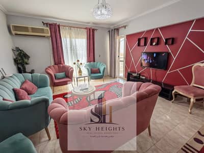 Furnished apartment for rent in Al Rehab, Area: 99 sqm, Phase 10 – next to Avenue Mall, 2 bedrooms, 1 bathroom
