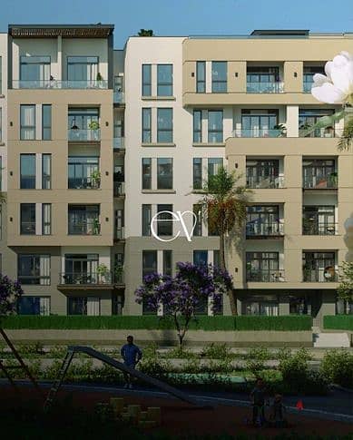 112 sqm apartment for sale in EV Compound, Sheikh Zayed. 10% down payment, installments up to 10 years, with no additional payments.