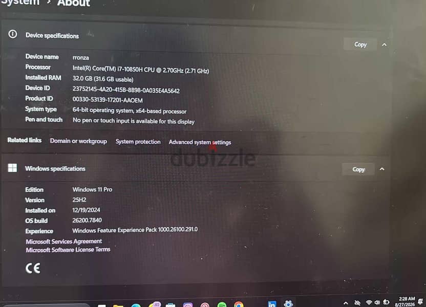 Dell percision 7550 4