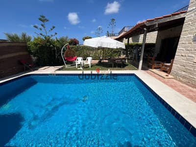 Villa for rent in Al-Shorouk Village on the North Coast near the sea | 3 rooms | private garden | roof with a sea view