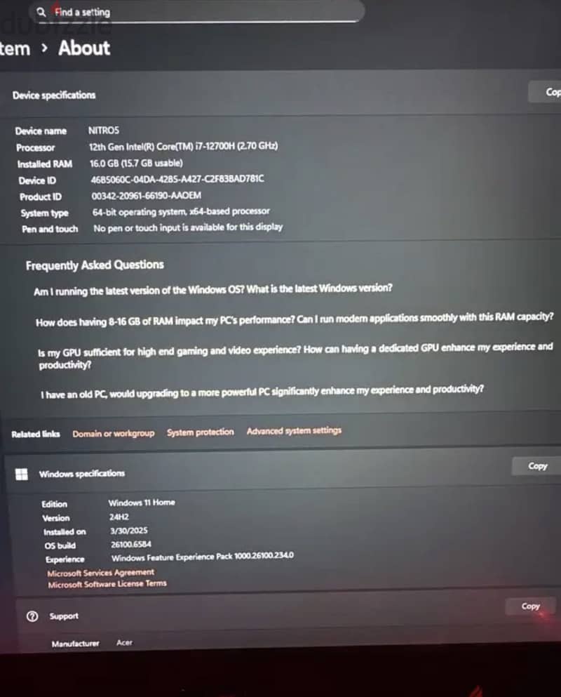 Acer Nitro 5 6