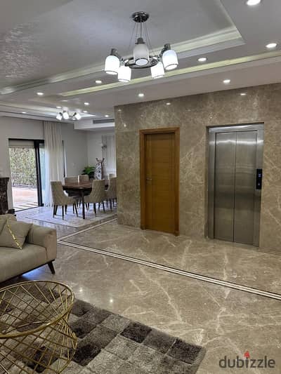 Townhouse 306m² for Rent in Westown Sodic! Hotel Furnished, Internal Elevator, 5BR & Private Garden