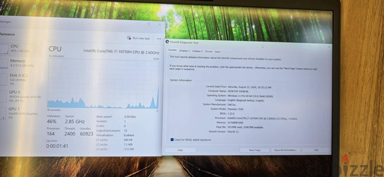 DELL PRECISION 7550 + 5560 CORE I9 NVIDIA RTX 5000 16G 7