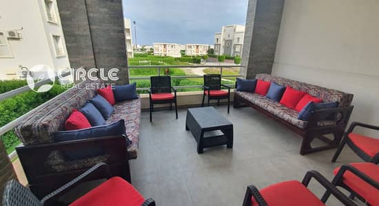 شاليه مفروش ١٦٠م للإيجار في امواج Amwaj الساحل الشمالي North Coast بالقرب من مطار العلمين و طريق فوكا