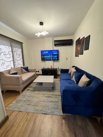 Furnished apartment for rent in Al Rehab, near the central area, club, and services. Special finishing.