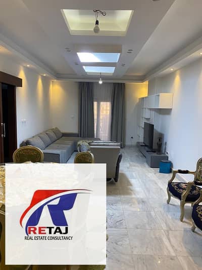Furnished apartment for rent, ultra-super-lux finishing, in Lotus, Fifth Settlement. Prime location, open view, close to all services