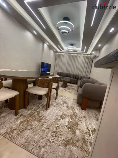 A furnished 3-bedroom hotel-style apartment for rent in Madinaty, Unit B12.