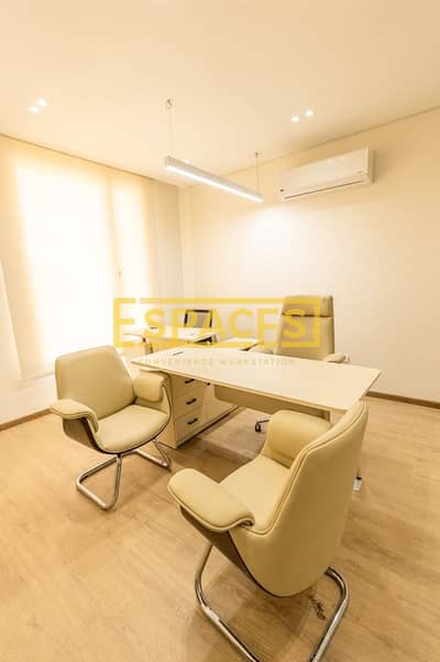 Administrative office for rent, fully furnished and fully serviced, in Mashareq Compound, 6th of October City.