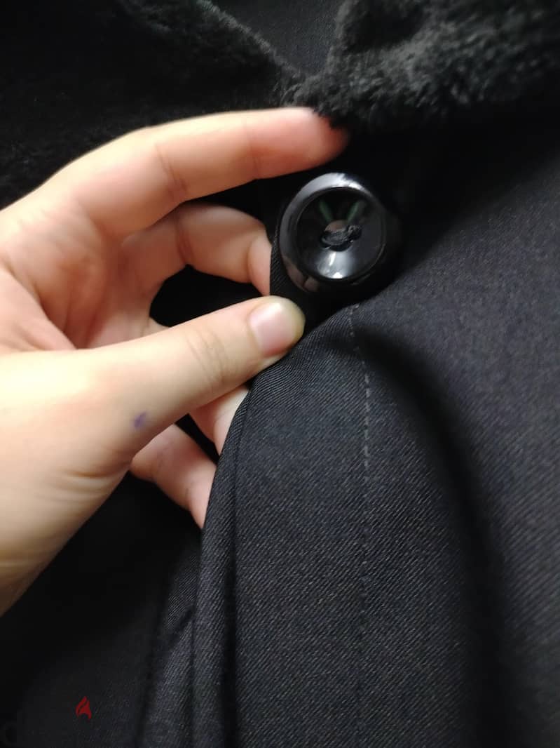 black cape with fake soft fur 2