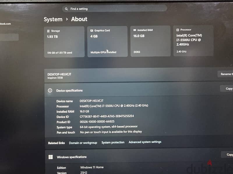 Dell inspiron 5558 4
