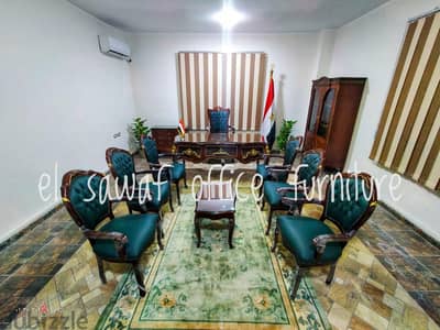 غرفه وازريه مكتب مدير كلاسيك خشب زان احمر روماني مكاتب بايوةاثاث مكتبي