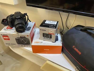 كاميرا كانون 4000D & لينس 50 mm & فلاش 860 v2