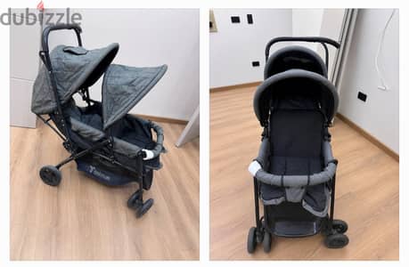 عربية أطفال توأم بحالة كمتازة - TEKNUM Double Stroller