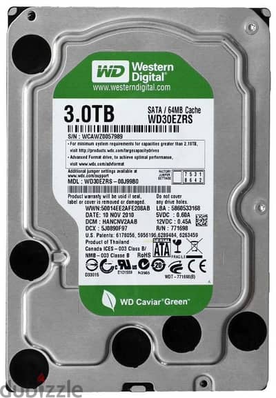هارد wd green ٣ تيرا