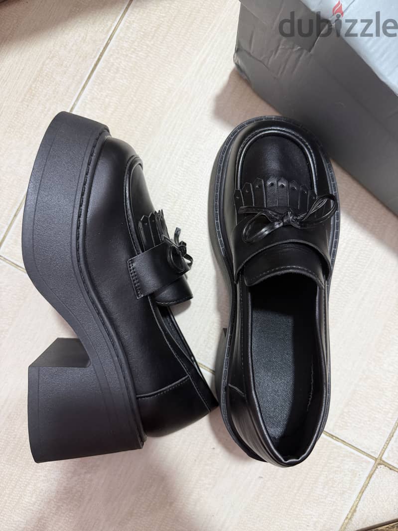 Black High Heeled Loafers 1