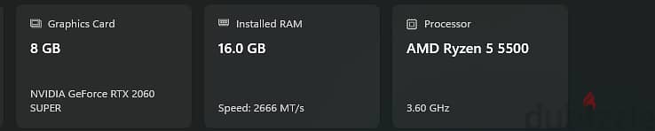 Gaming pc (ryzen 5500 + 2060 super) 16