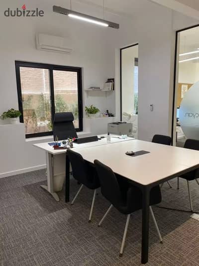 Furnished office for rent in Heliopolis, prime location, ground floor, private entrance, area 200