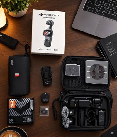 DJI Osmo Pocket 3 Creator Combo كامل + إكسسوارات + 128GB