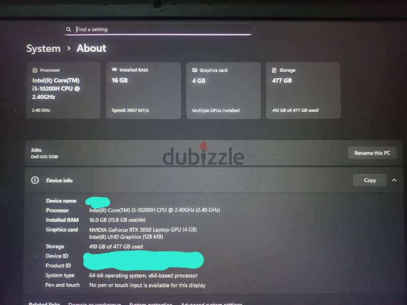 Dell G15 5510 2