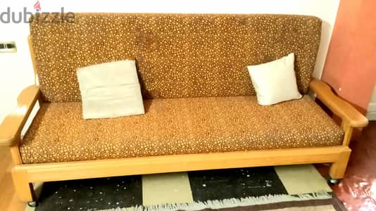 natural wood out/ in door  sofa