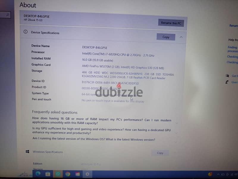 HP Zpook 15 g3 5