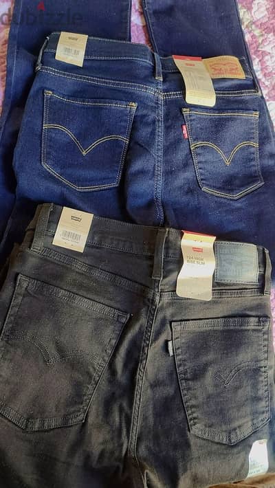 بنطلون جينز براند Levi's ازرق واسود جديد بالتكت منزله ف سعره ل 11150