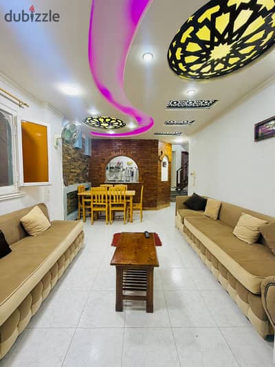 Apartment on the roof in Al-Ajmi, Palm Beach, furnished with modern appliances, in the heart of the services, a few steps from the sea