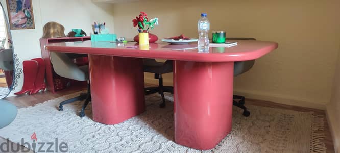 Maroon dinning table
