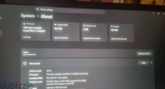 Acer Nitro V15 Rtx 4050 قابل للتفاوض