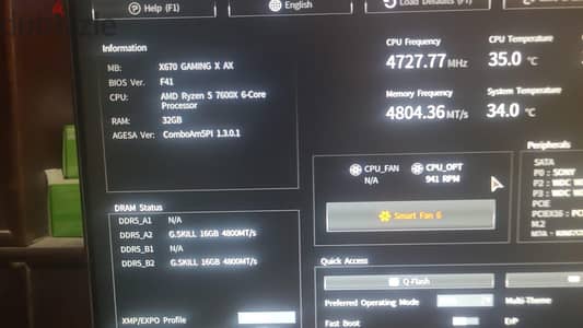 bundle motherboard x670 gigabyte gaming ax v1 and cpu ryzen 5 7600x