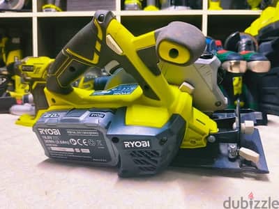 منشار دائري لاسلكي RYOBI ONE+ 18V ليزر بحاله ممتازه+بطاريه وشاحن اصلي