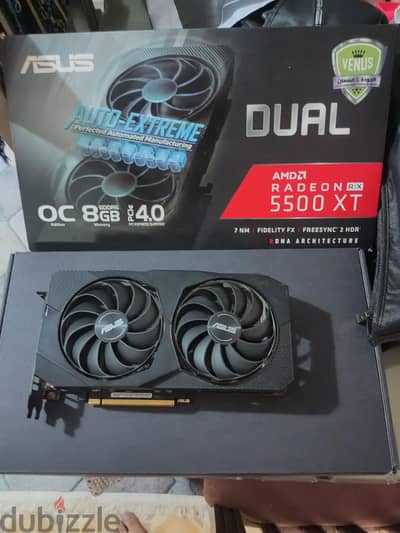 asus dual rx 5500xt 8gb بعلبته والفاتوره