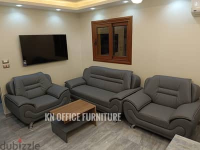 طقم انتريه جلد مستورد من شركة KN office furniture