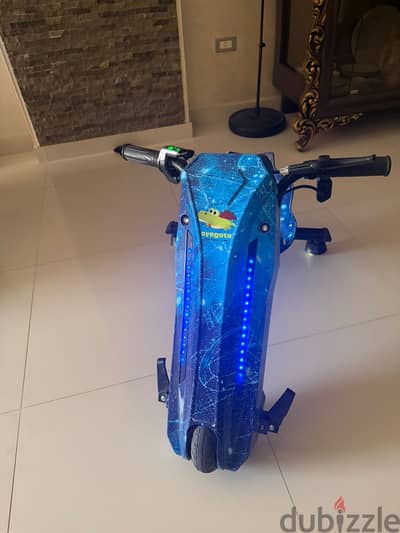 Electric Drift Scooter with Projector for Kids with Safety Set
