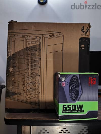 كيسه وباور 650 وات case bitfenix nova tg whit